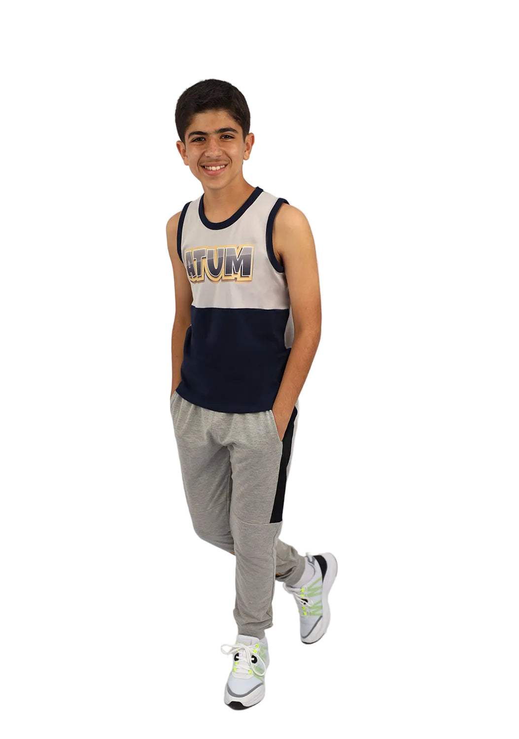 Graphic Logo Boy's Navy Tank Top