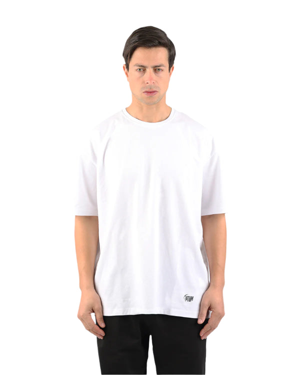 OverSized Basic Men's White T-Shirt-Atum -48853520
