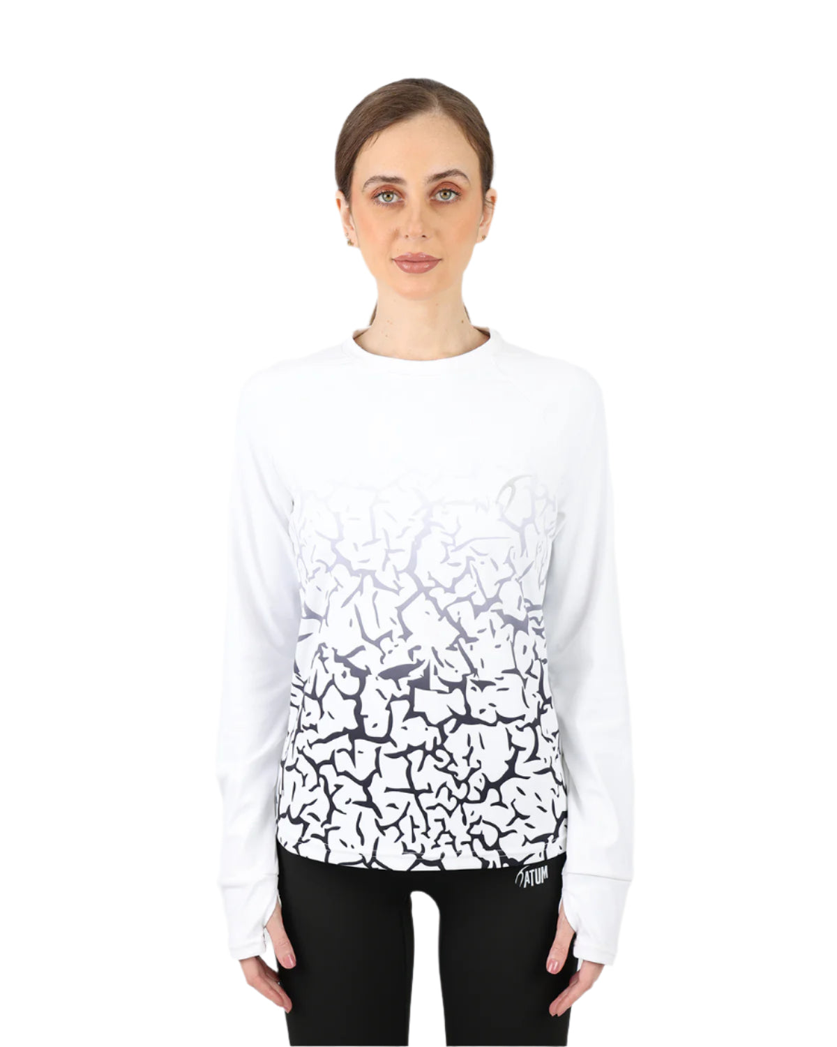 Graffiti Long-Sleeve White Shirt-Atum -35116550