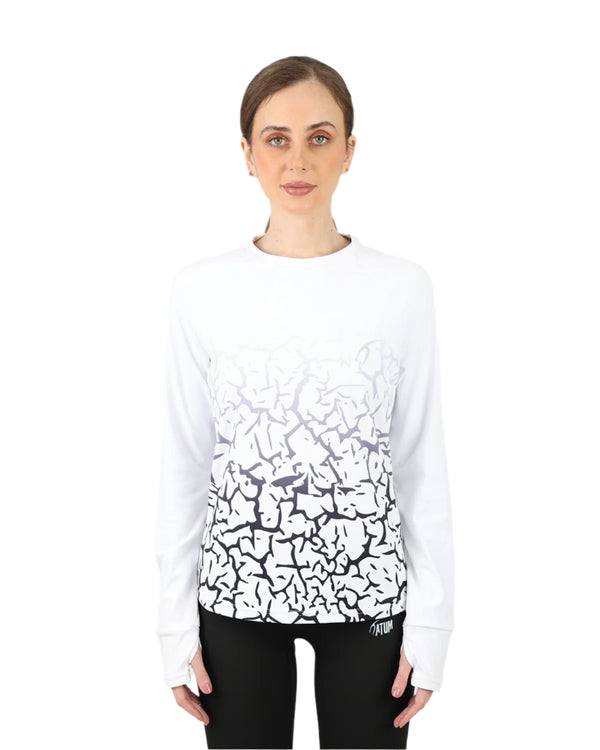Graffiti Long-Sleeve White Shirt-Atum -35116550