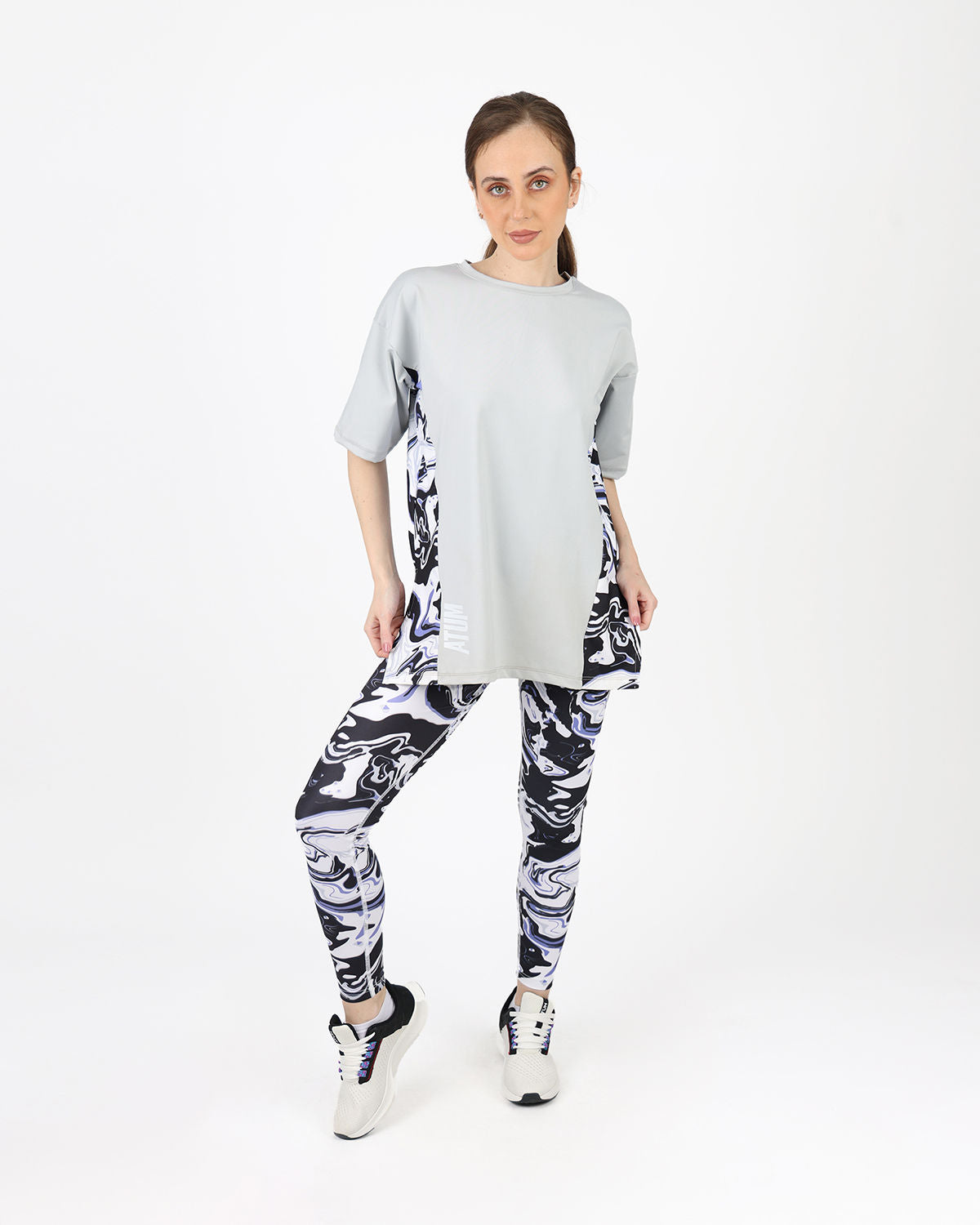 Women's Oversized Gray T-Shirt-Atum -36348338