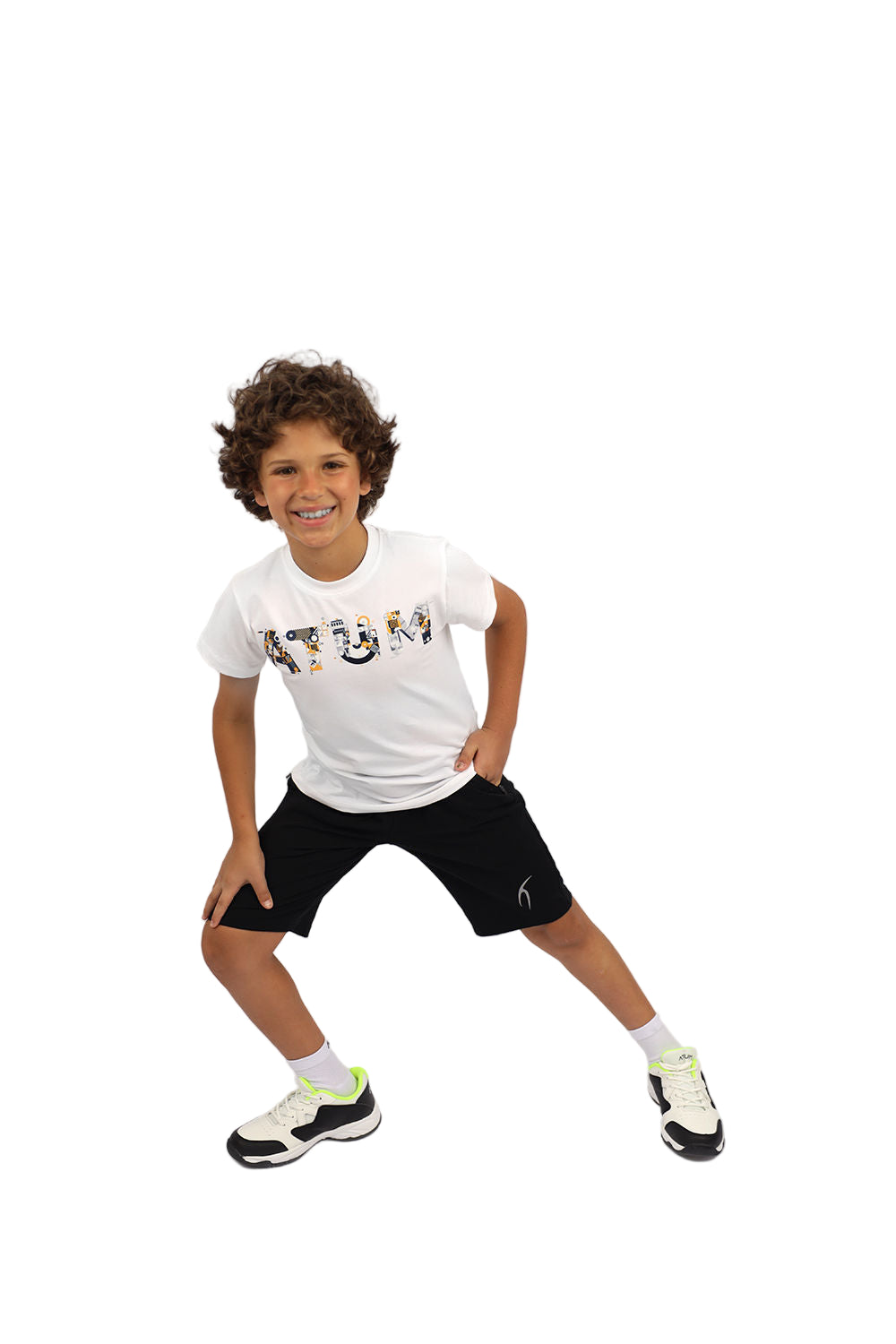 Boy's Short Sleeves Basic White T-shirt