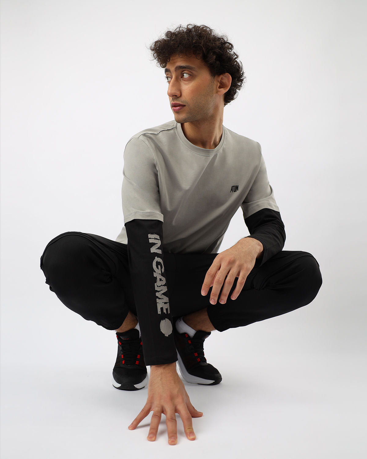 Men's Cotton Gray T-Shirt-Atum -246236