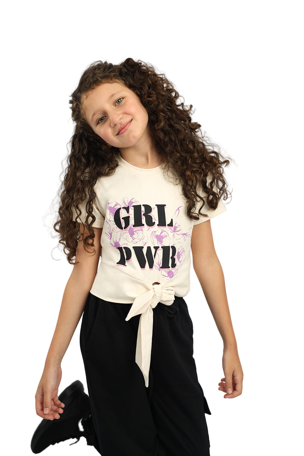 Girl's Power White T-Shirt-Atum -11434011