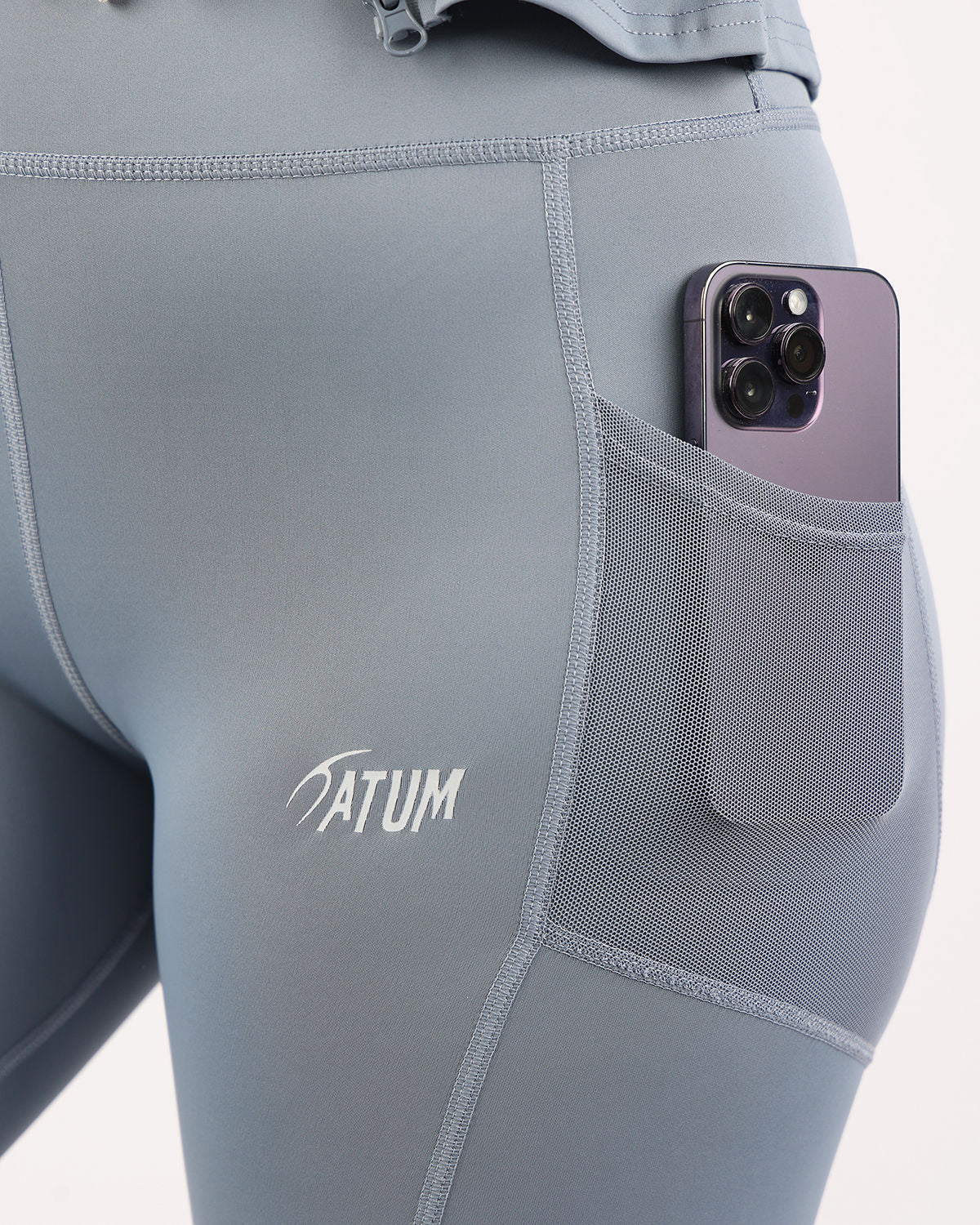 Pocket Flex Capri Blue Leggings-Atum -12545911