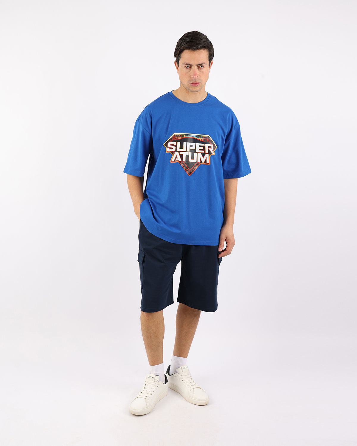 Essential Cargo Men's Navy Shorts-Atum -53607586