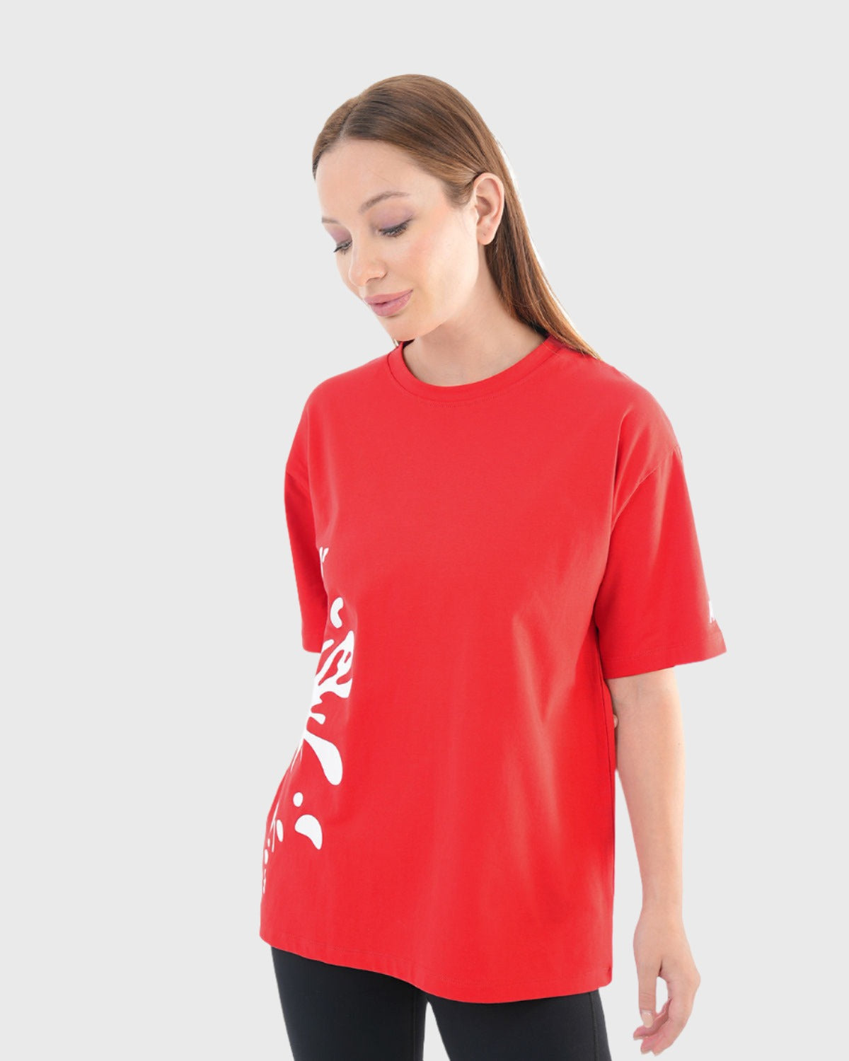 Oversized Splash Red T-Shirt-Atum -23495784