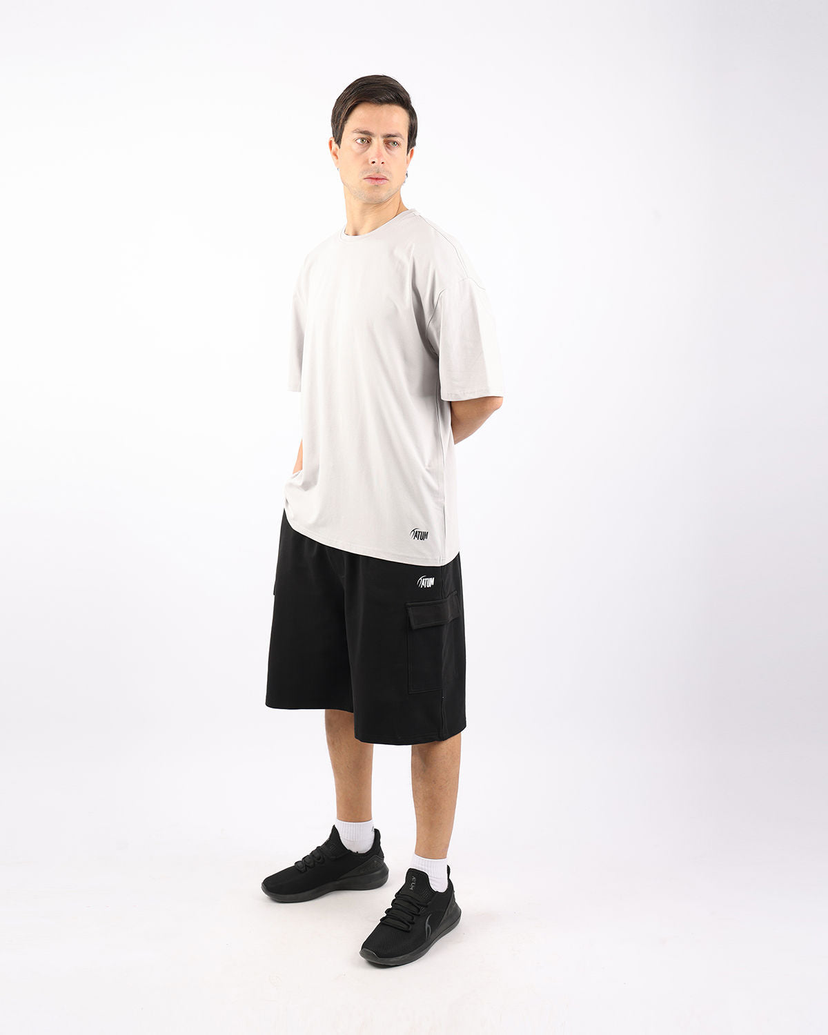 Essential Cargo Men's Black Shorts-Atum -20218505