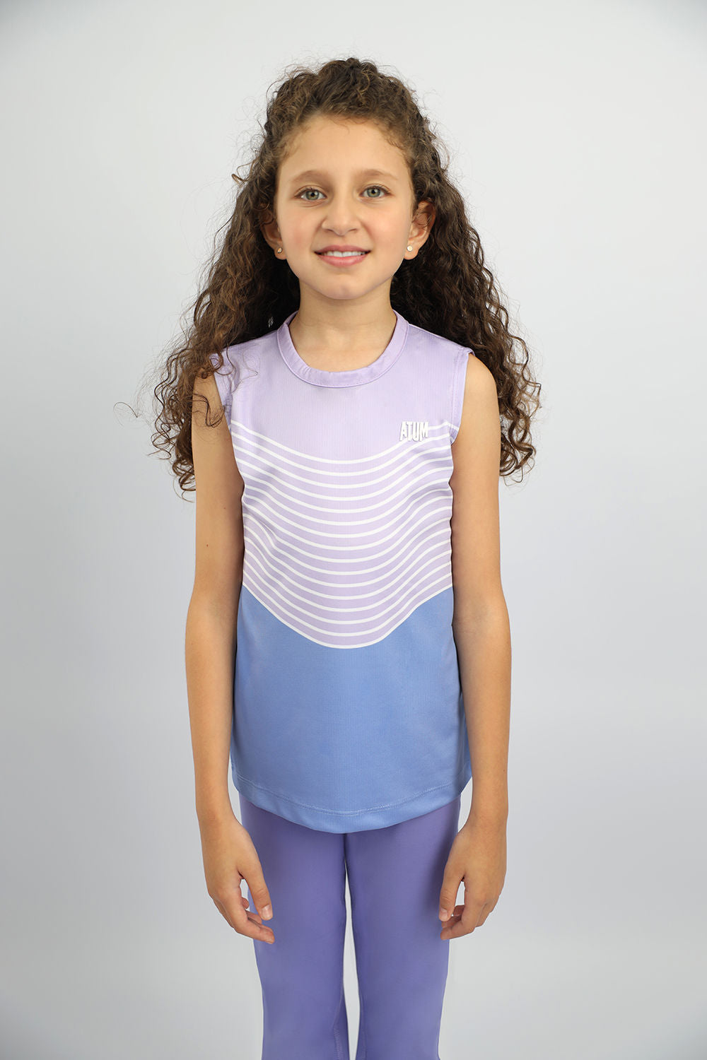 Girl's Open Back Purple Tank Top-Atum -72798000