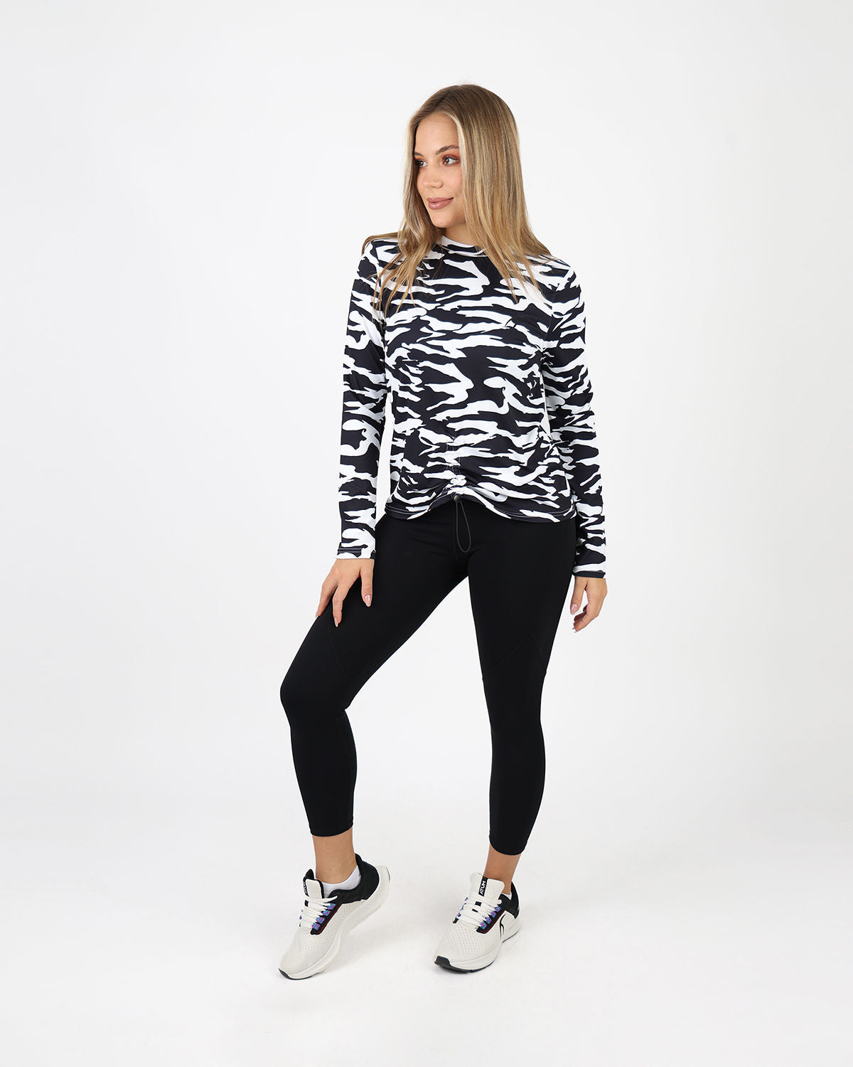 Cinchable Long-Sleeve Black T-Shirt-Atum -48809793