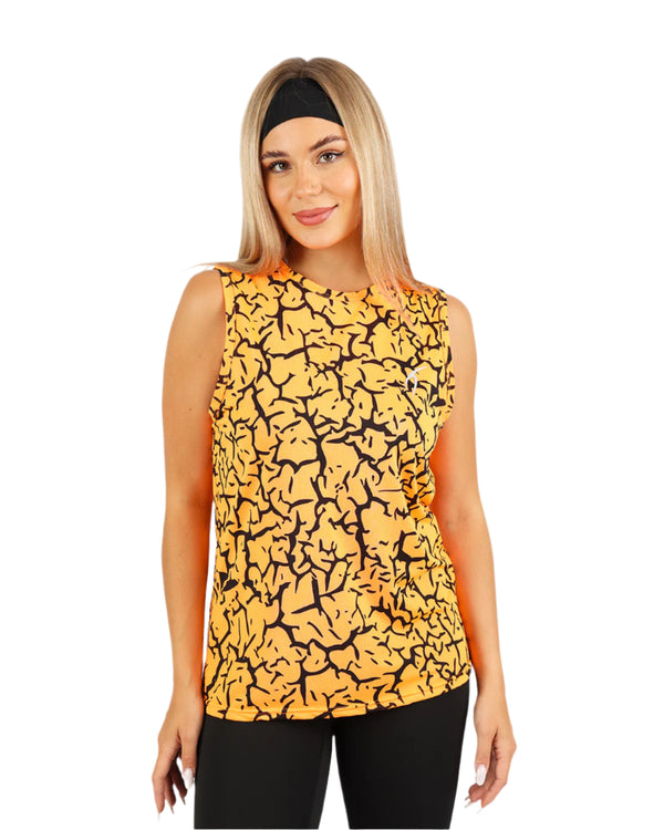 Hyper Sleeveless Orange Tank Top-Atum -54932531