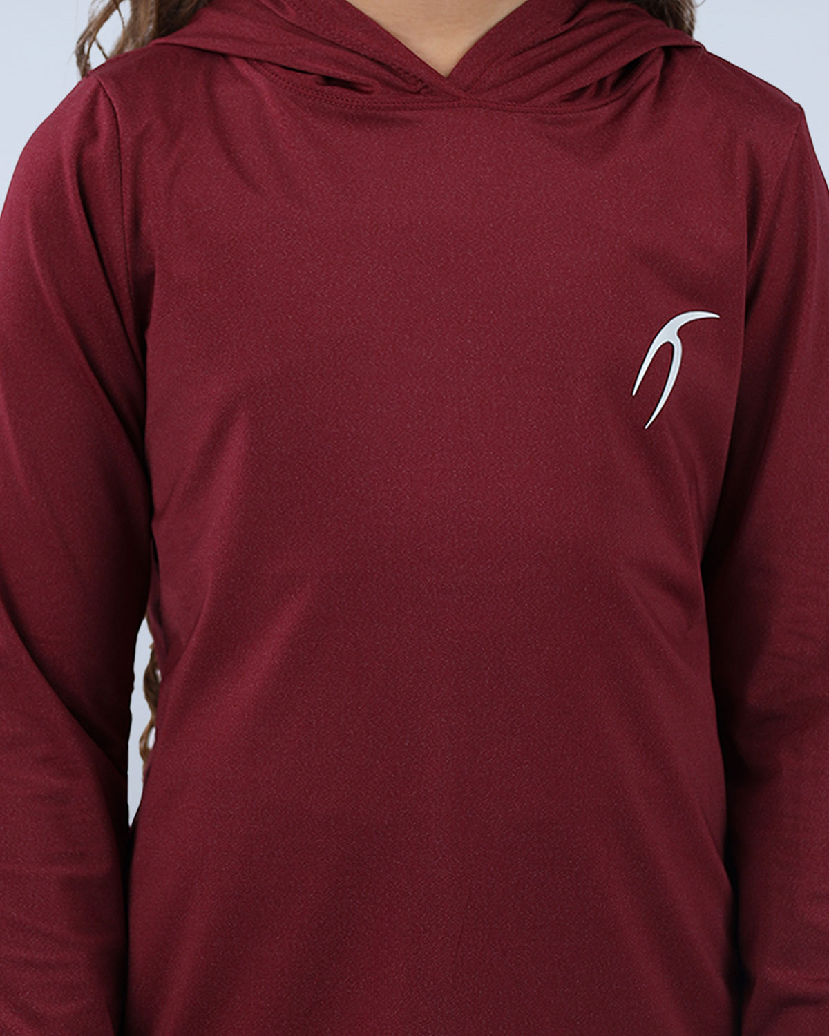 Vivid Long-Sleeve Burgundy Hoodie-Atum -23365037