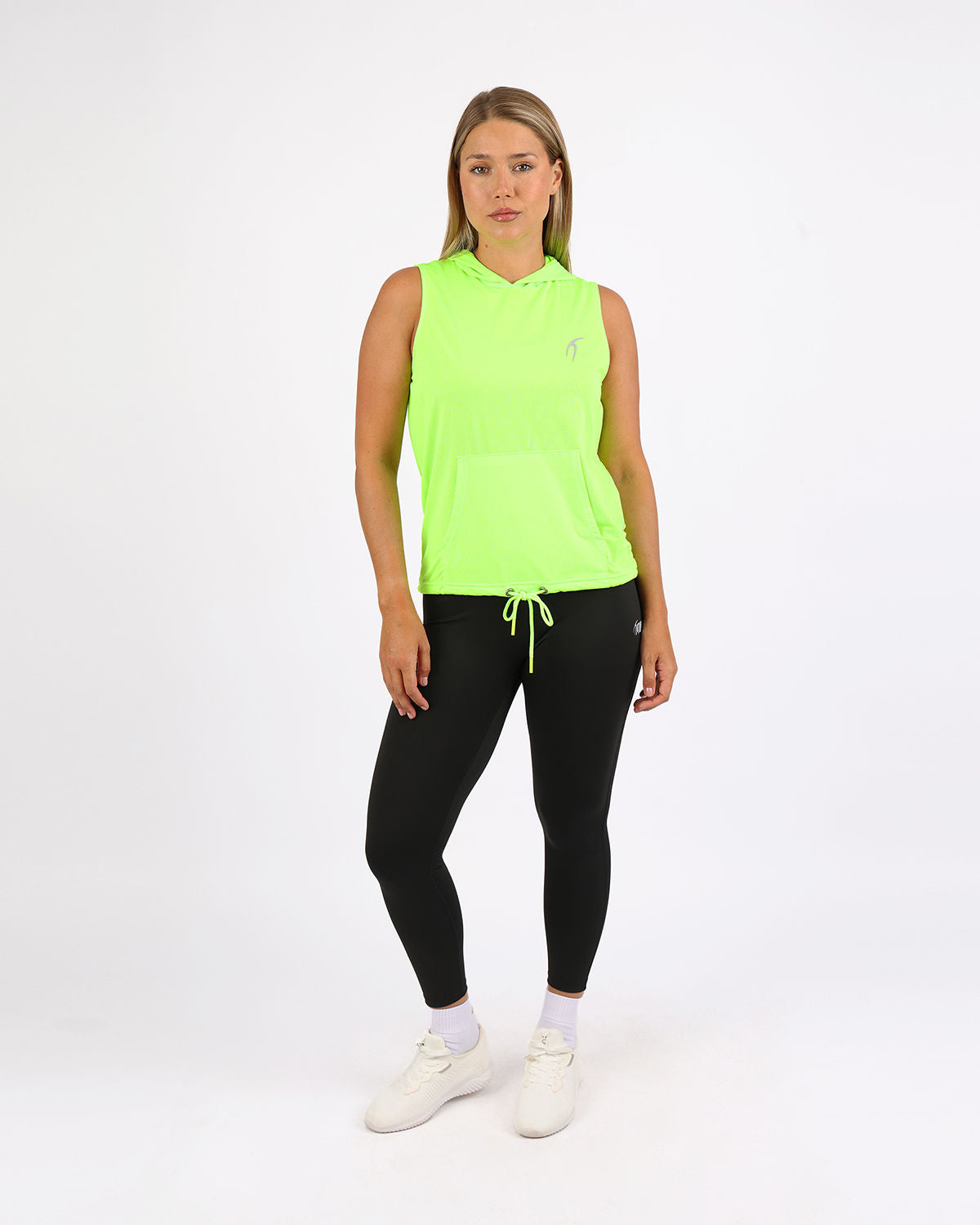 Sleeveless Breathable Lime Green Women's Hoodie-Atum -7291313