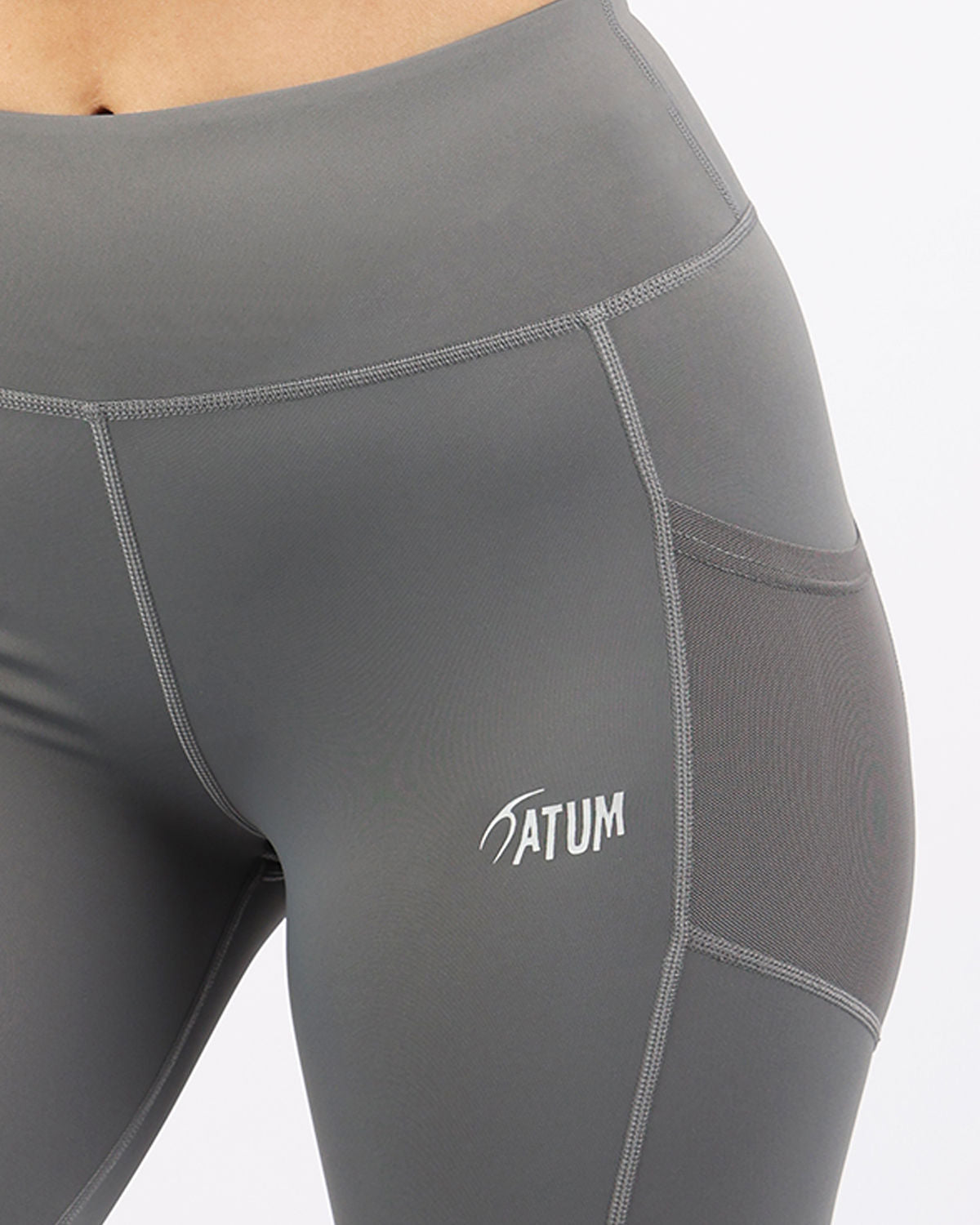 Pocket Flex Capri Gray Leggings-Atum -5288791