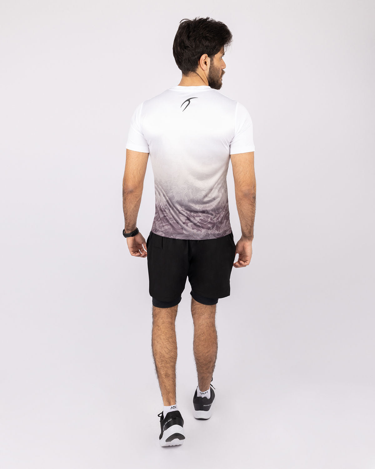 Round Printed Gray T-Shirt-Atum -73107218