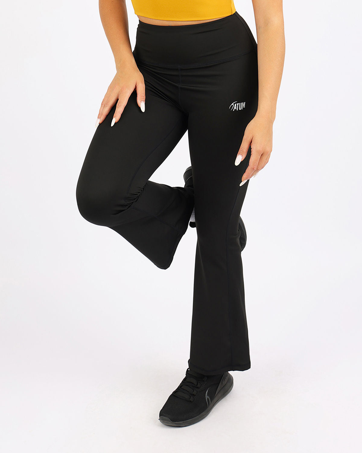 Wide Leg Yoga Black Leggings-Atum -50005440