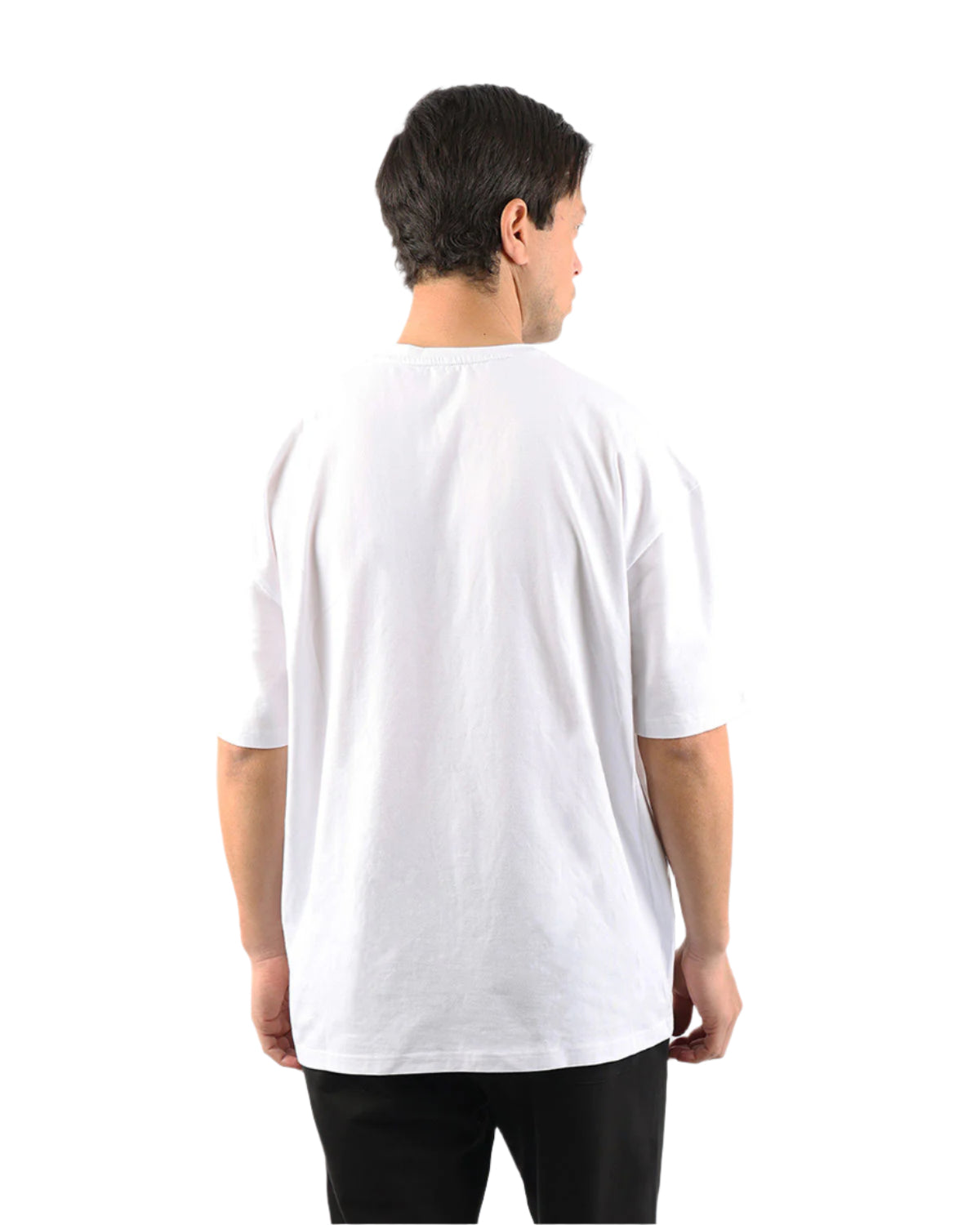 OverSized Basic Men's White T-Shirt-Atum -69977541