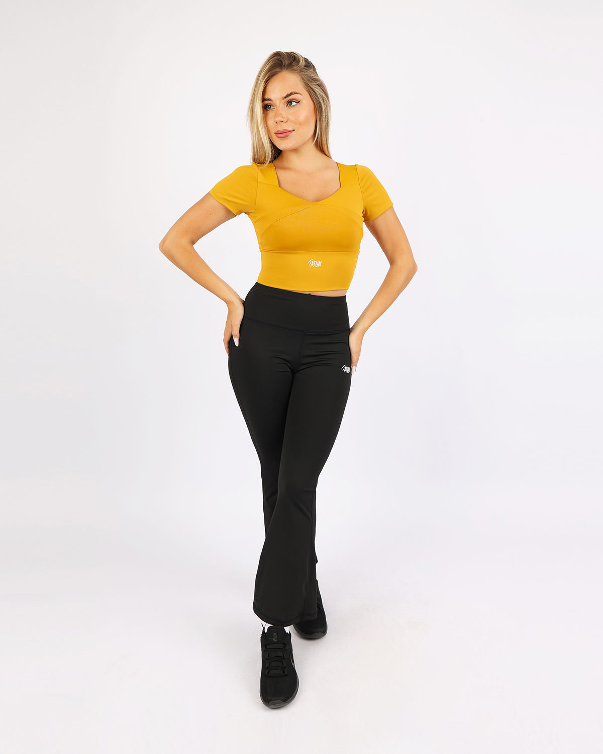 Wide Leg Yoga Black Leggings-Atum -87910600