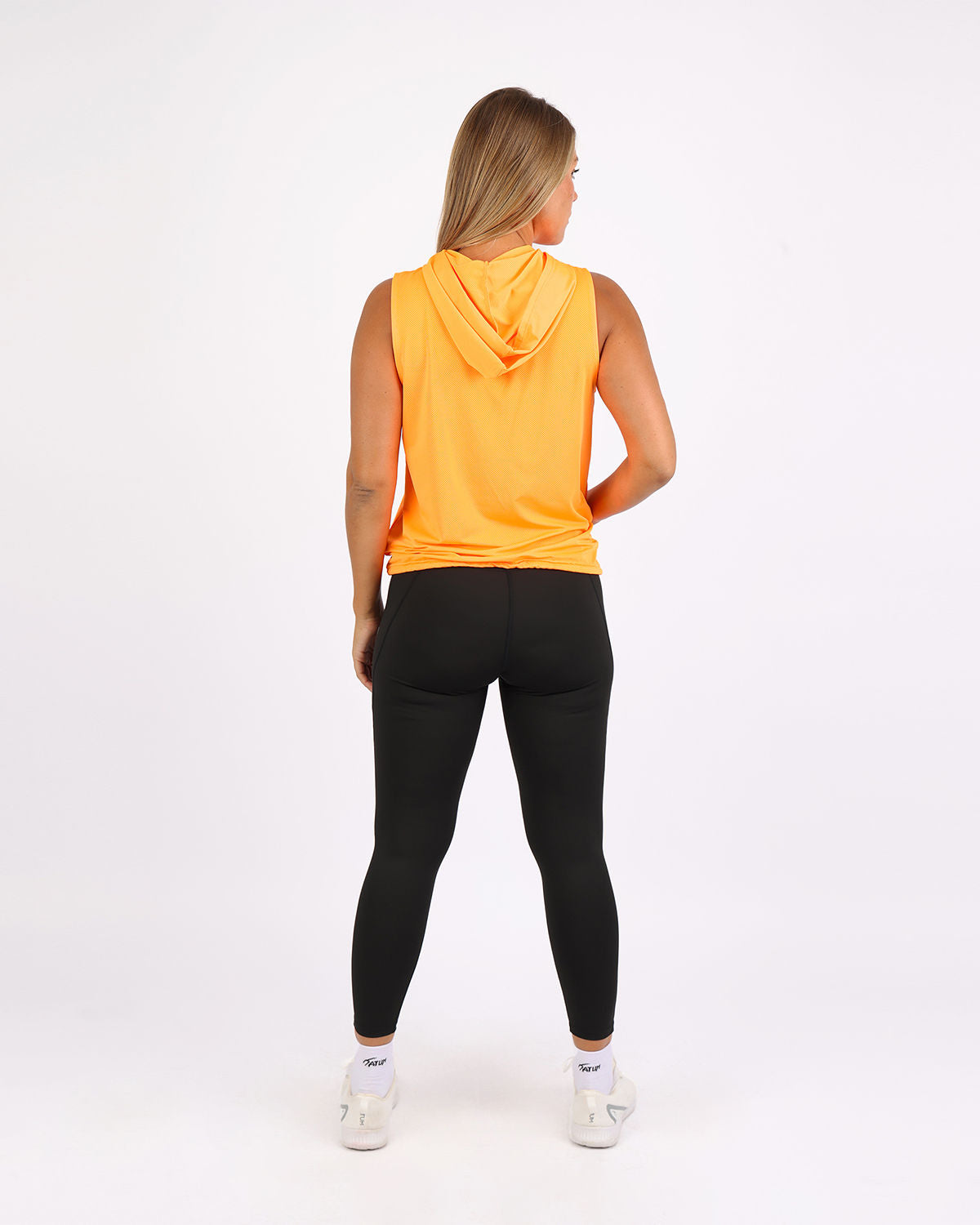 Sleeveless Breathable Orange Women's Hoodie-Atum -62697275