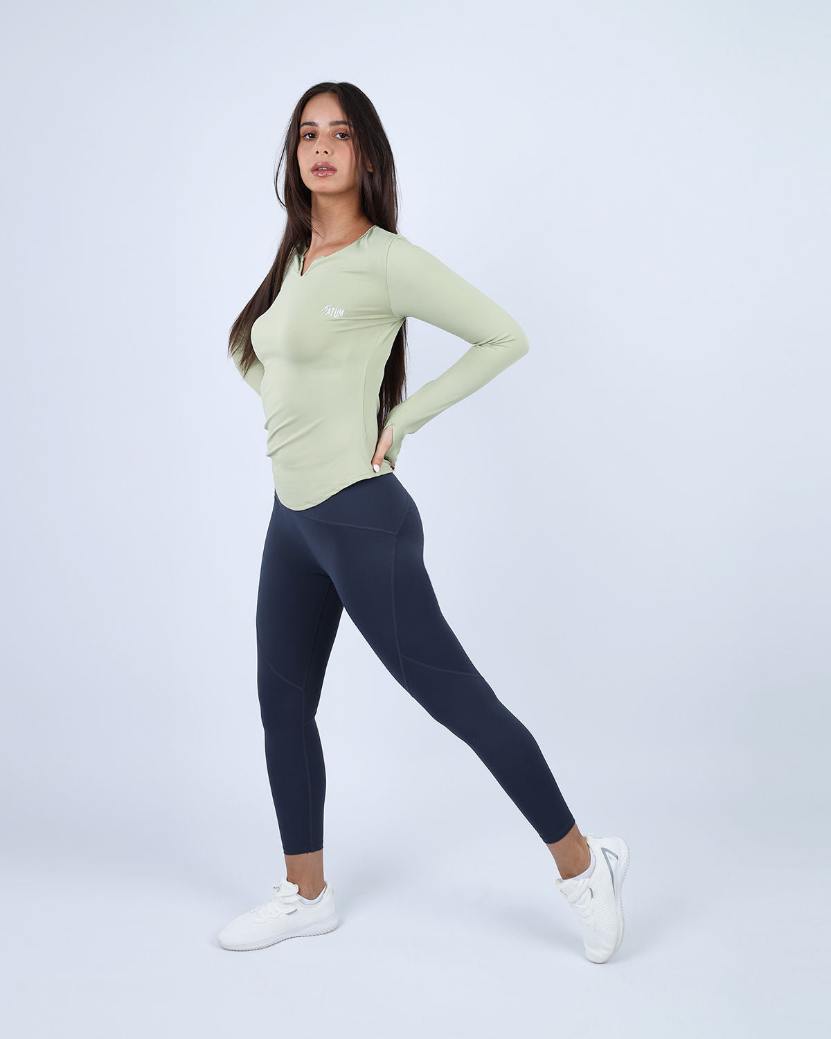 Elegance Women's Green Long-Sleeve Top-Atum -53432777