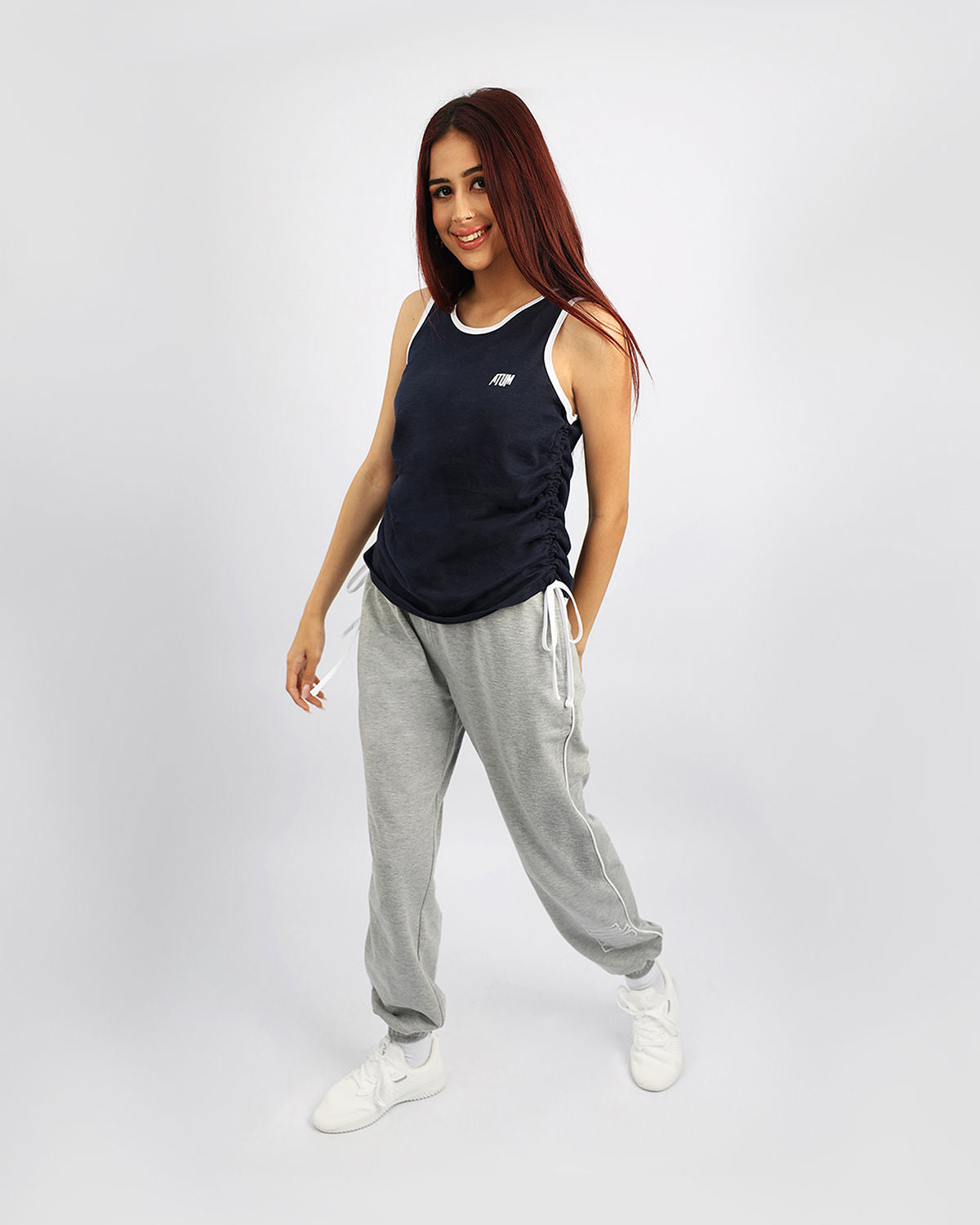 Women's Essential Gray Sweatpants-Atum -36996394
