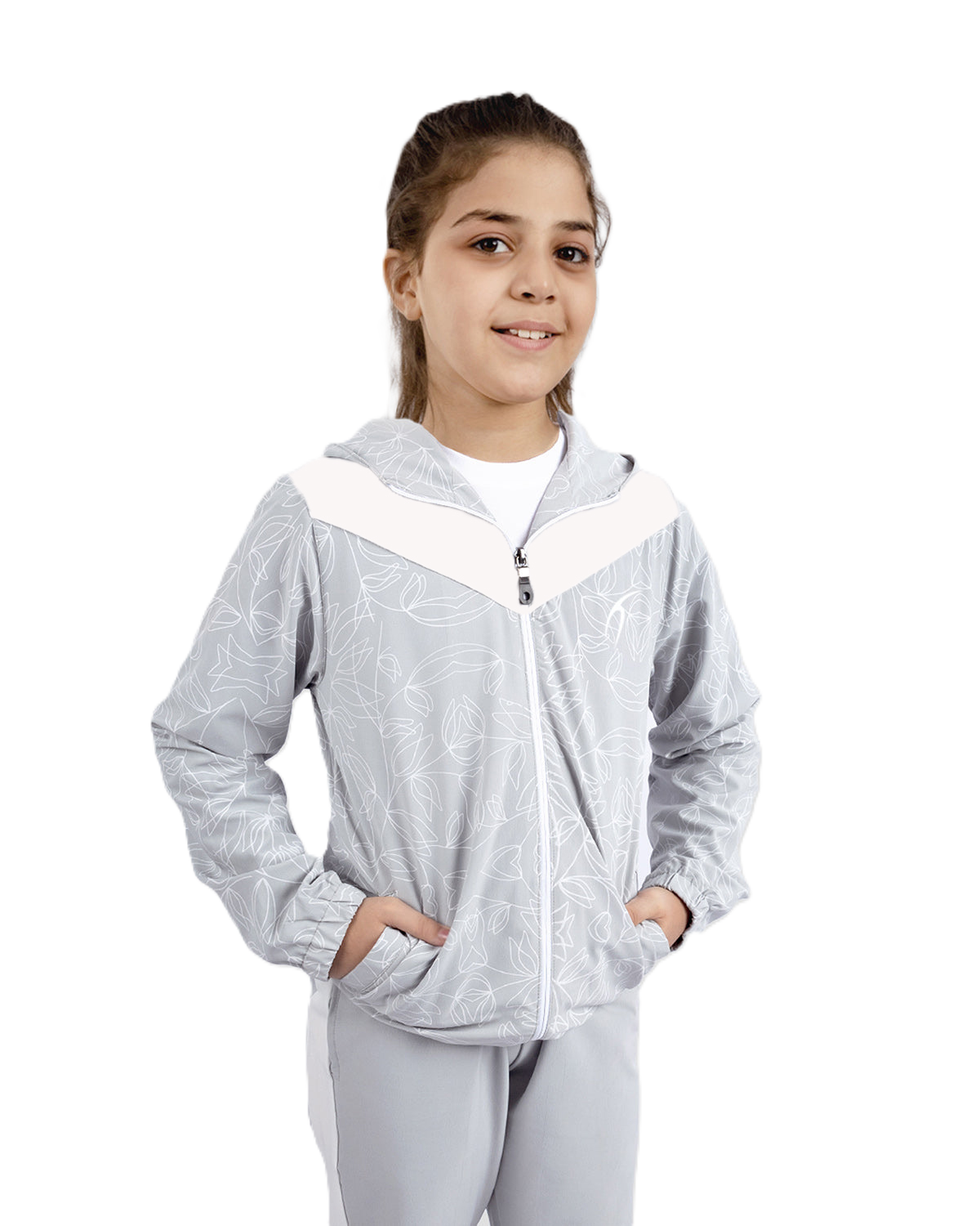 Colorful Girl's Gray Jacket-Atum -7283029