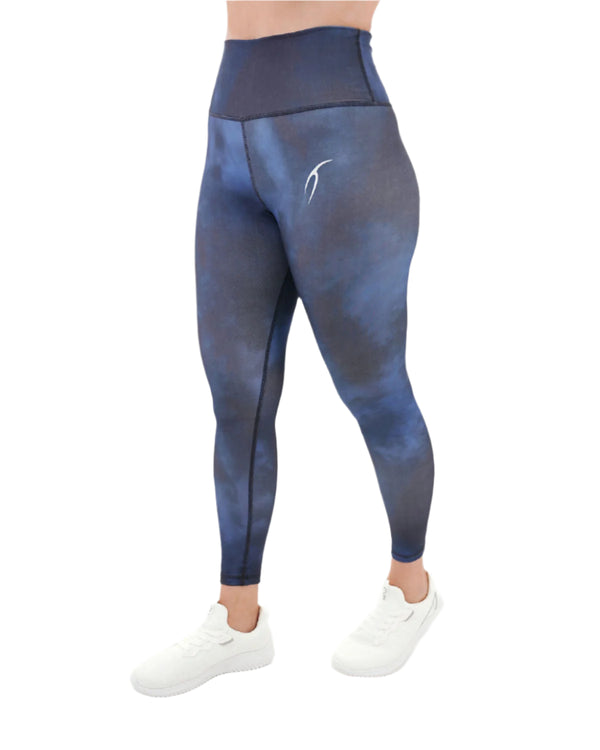 Yoga Printed Navy Leggings-Atum -5635329