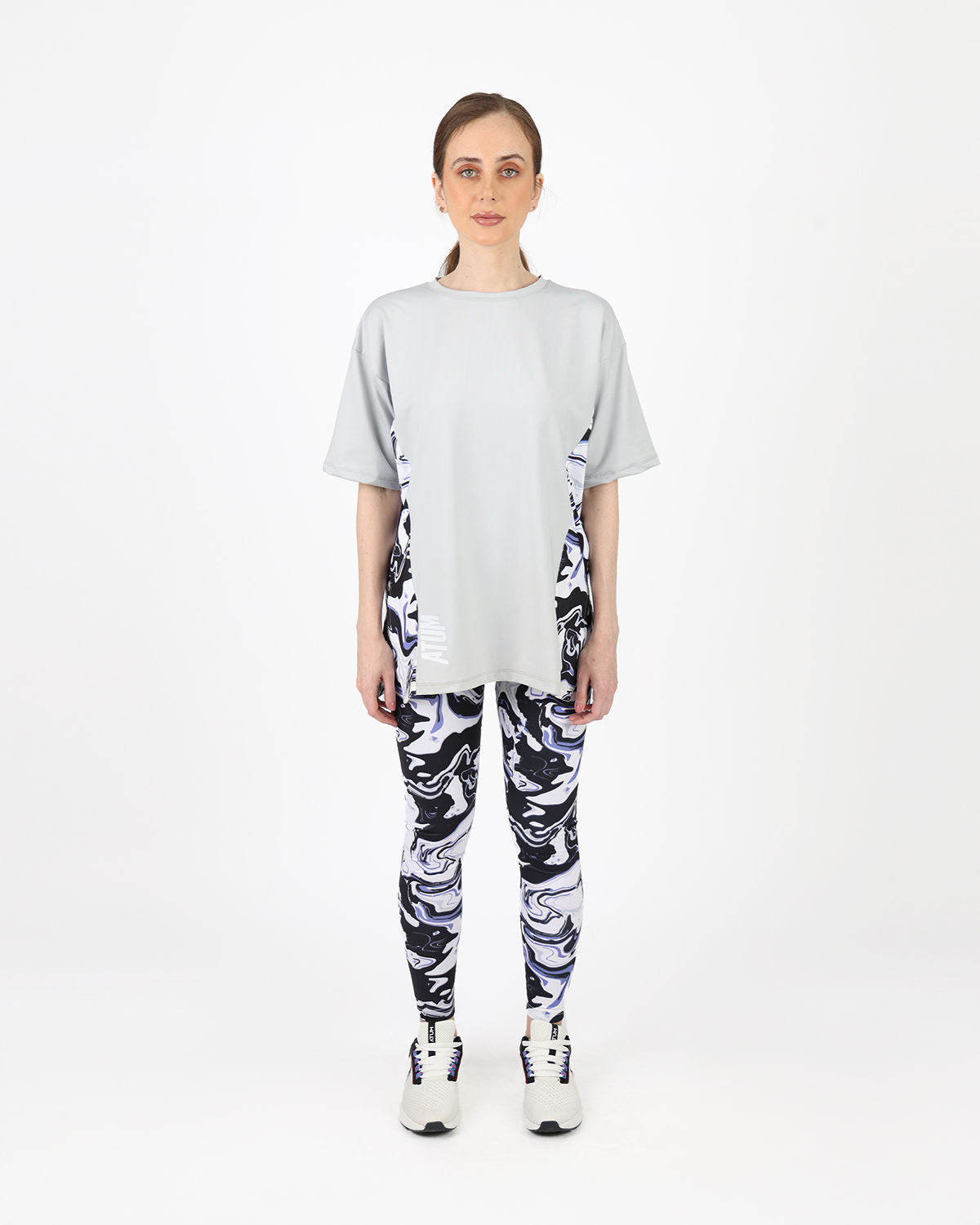 Women's Oversized Gray T-Shirt-Atum -47874638