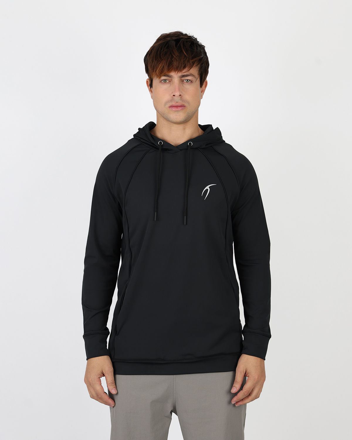 Long-Sleeve Training Black Hoodie-Atum -13883210