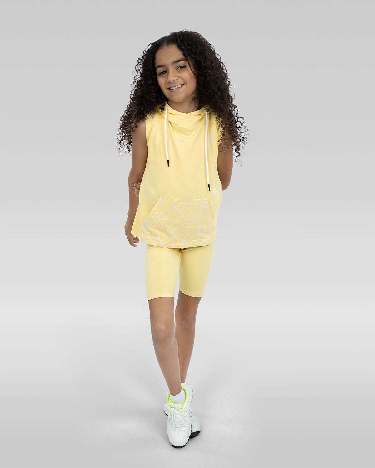 Smooth Girls Hooded Yellow T-Shirt