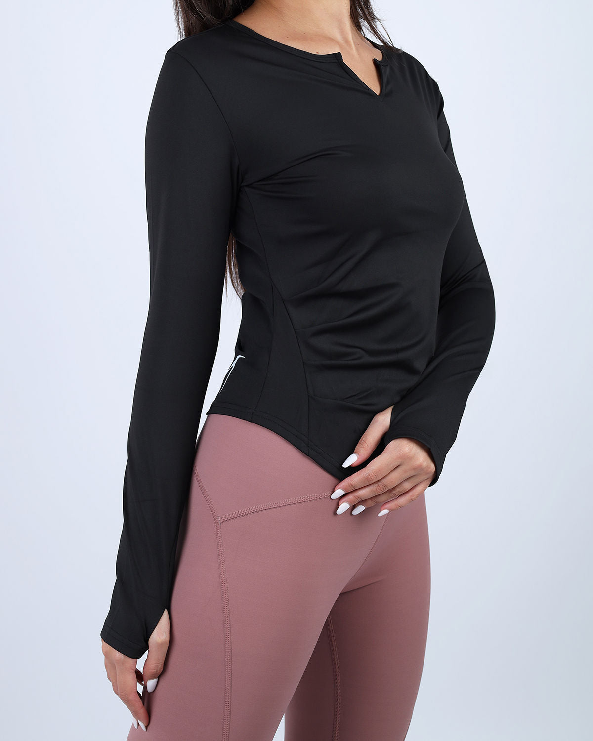 Elegance Women's Black Long-Sleeve Top-Atum -9230827
