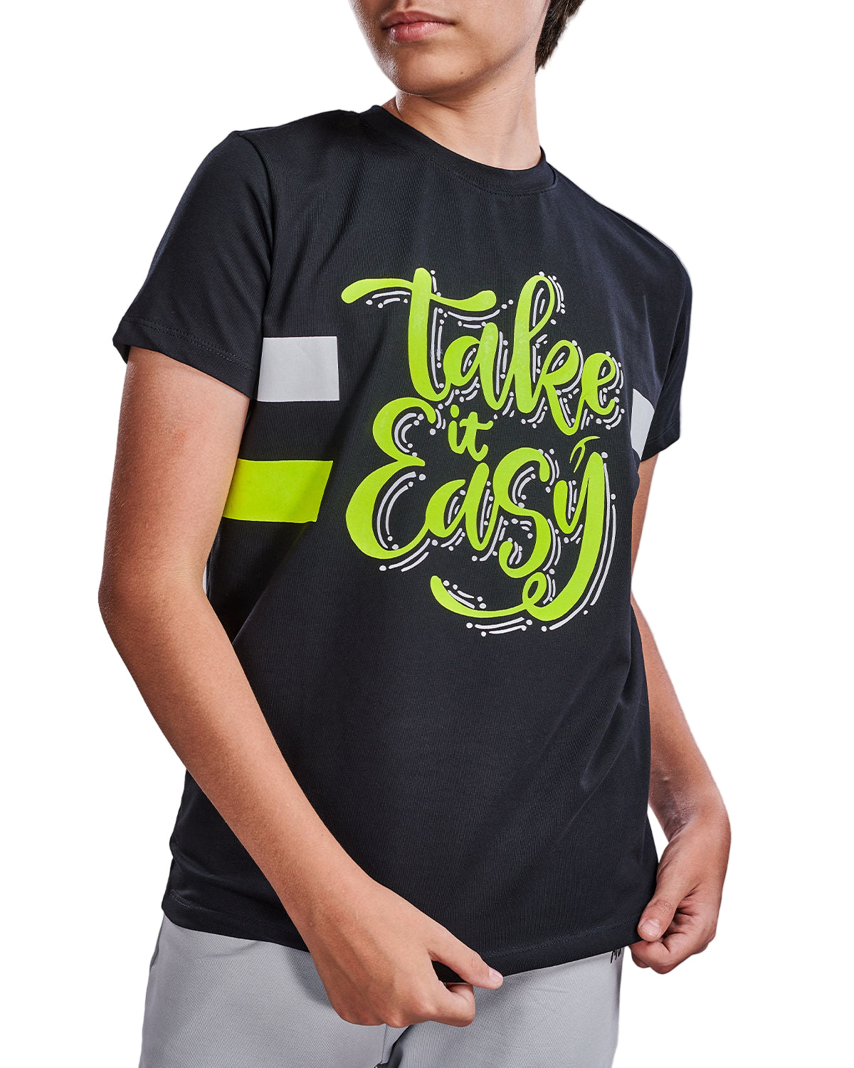 Boy's Basic Printed Black T-shirt