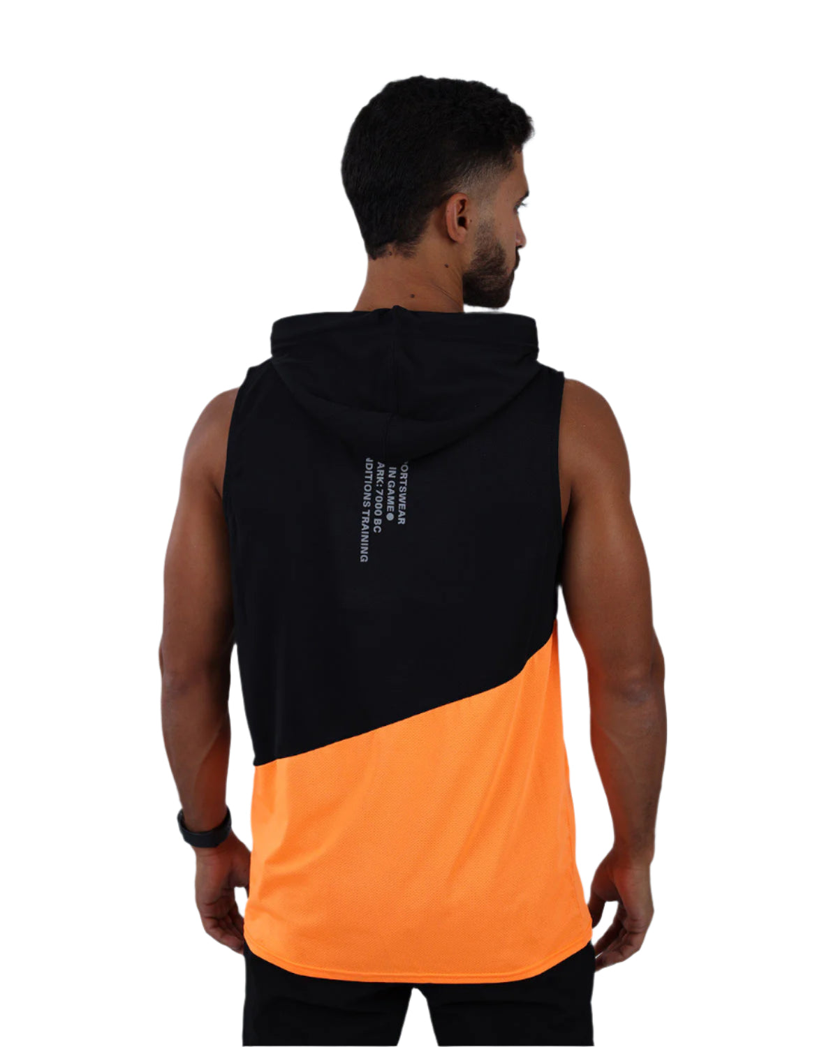 Sleeveless Breathable Orange Hoodie-Atum -62021299