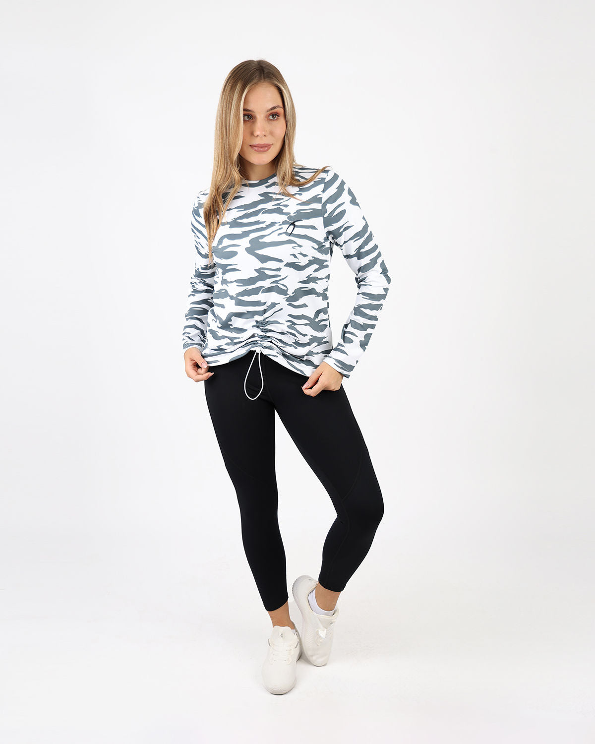 Cinchable Long-Sleeve Gray T-Shirt-Atum -72448939