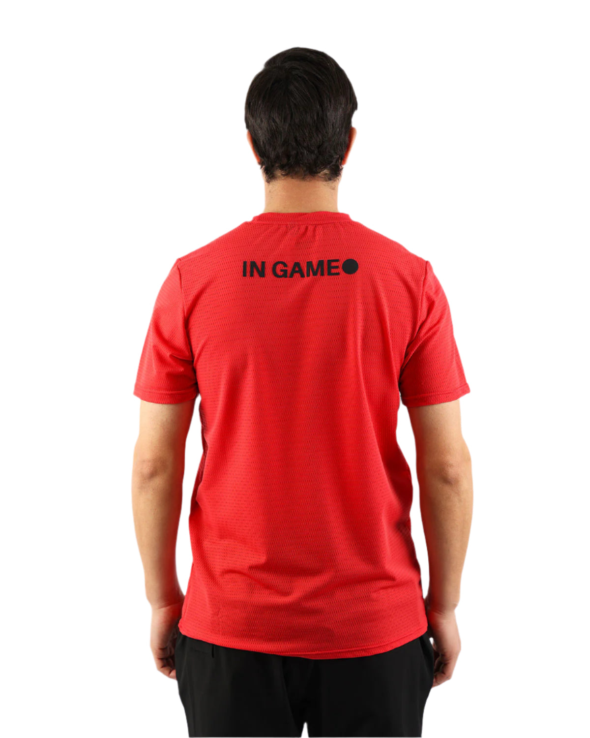 Crew Neck Short Sleeve Red Athletic Top-Atum -20370474
