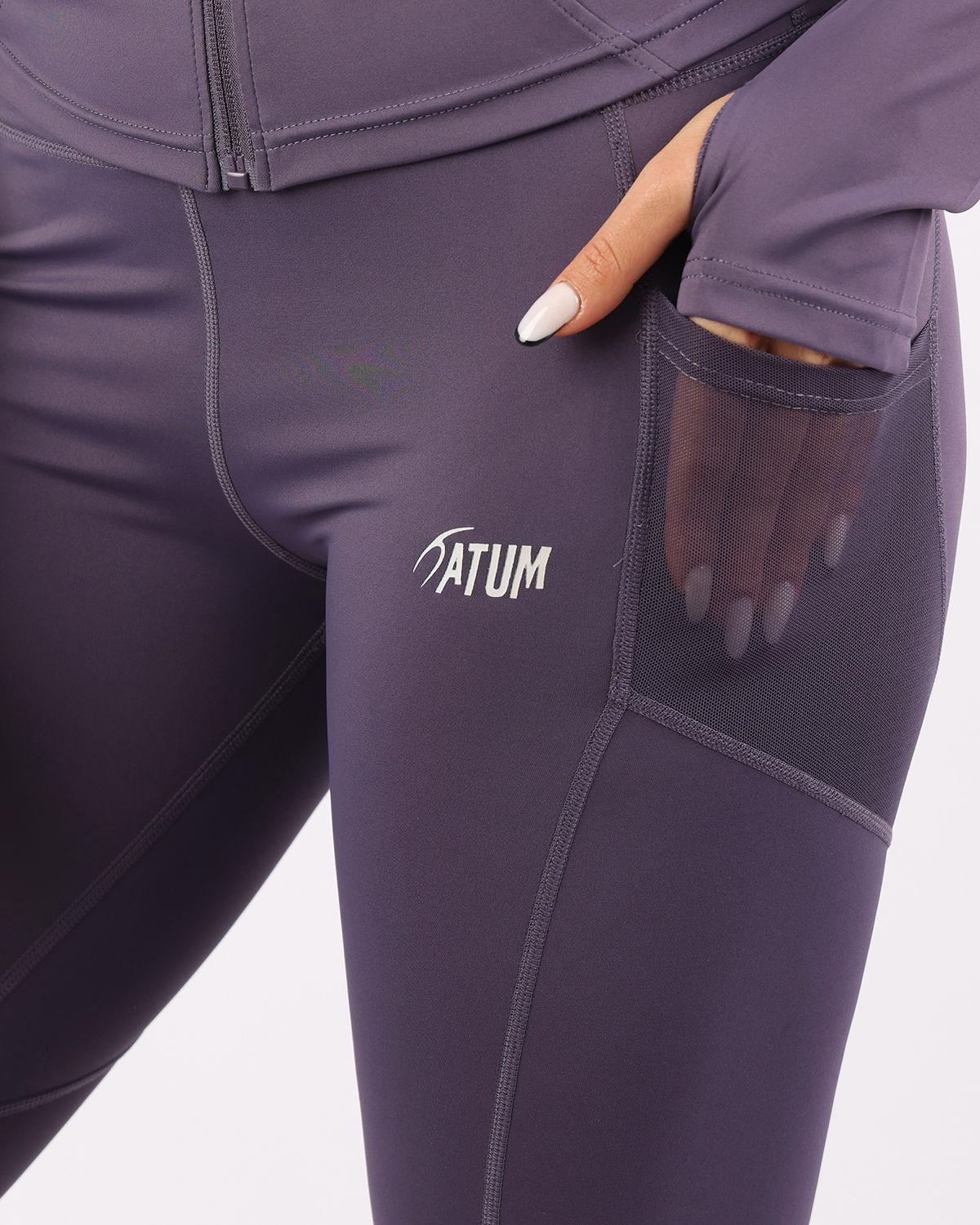 Pocket Flex Capri Purple Leggings-Atum -8037463