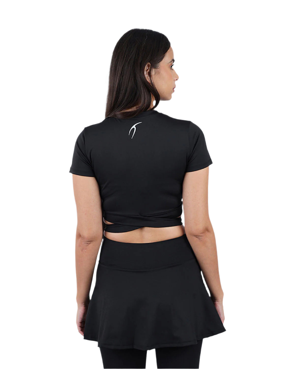 Twisted Short Sleeves Black Crop Top-Atum -30351539