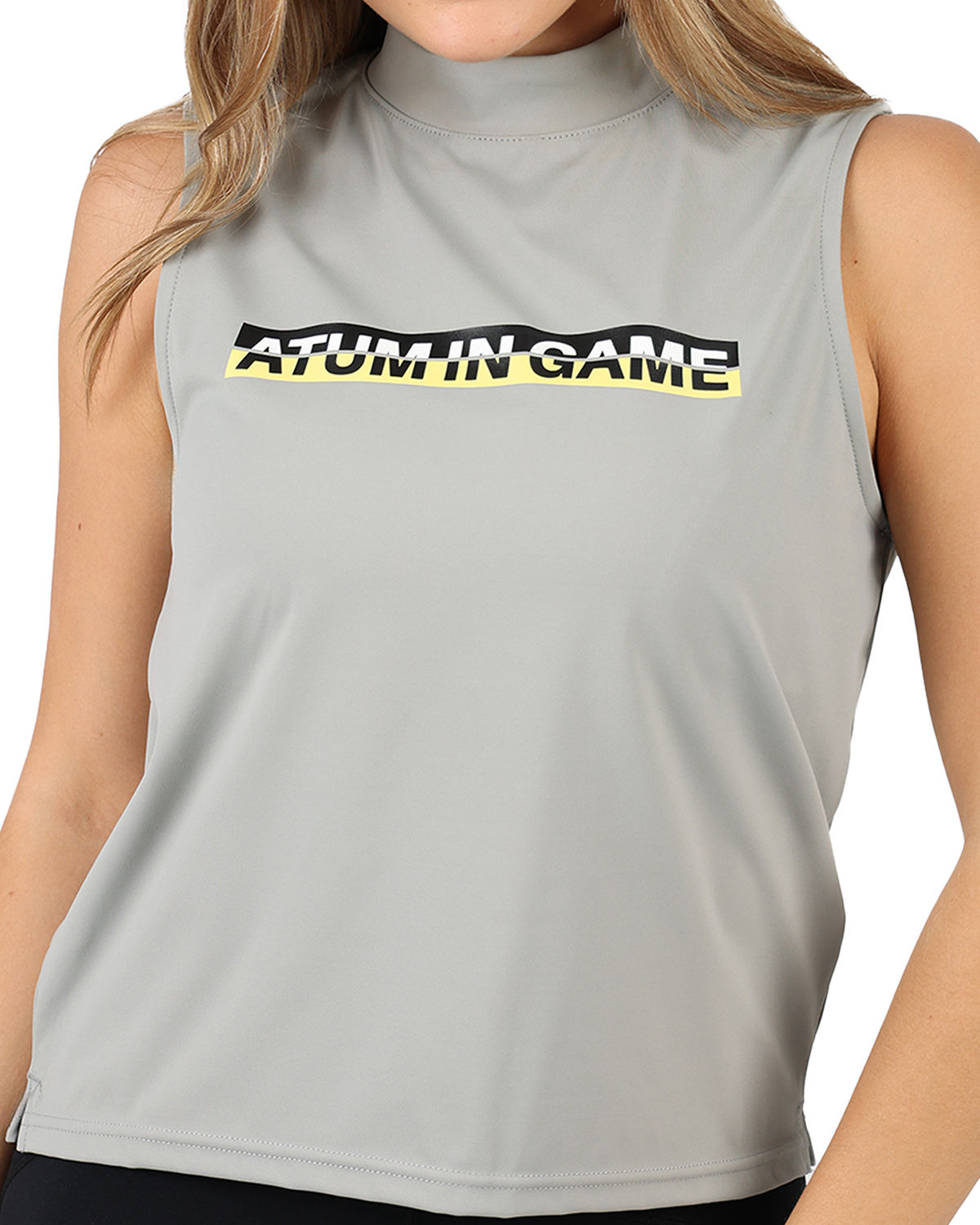 Sleeveless Training Gray Tank Top-Atum -61699526