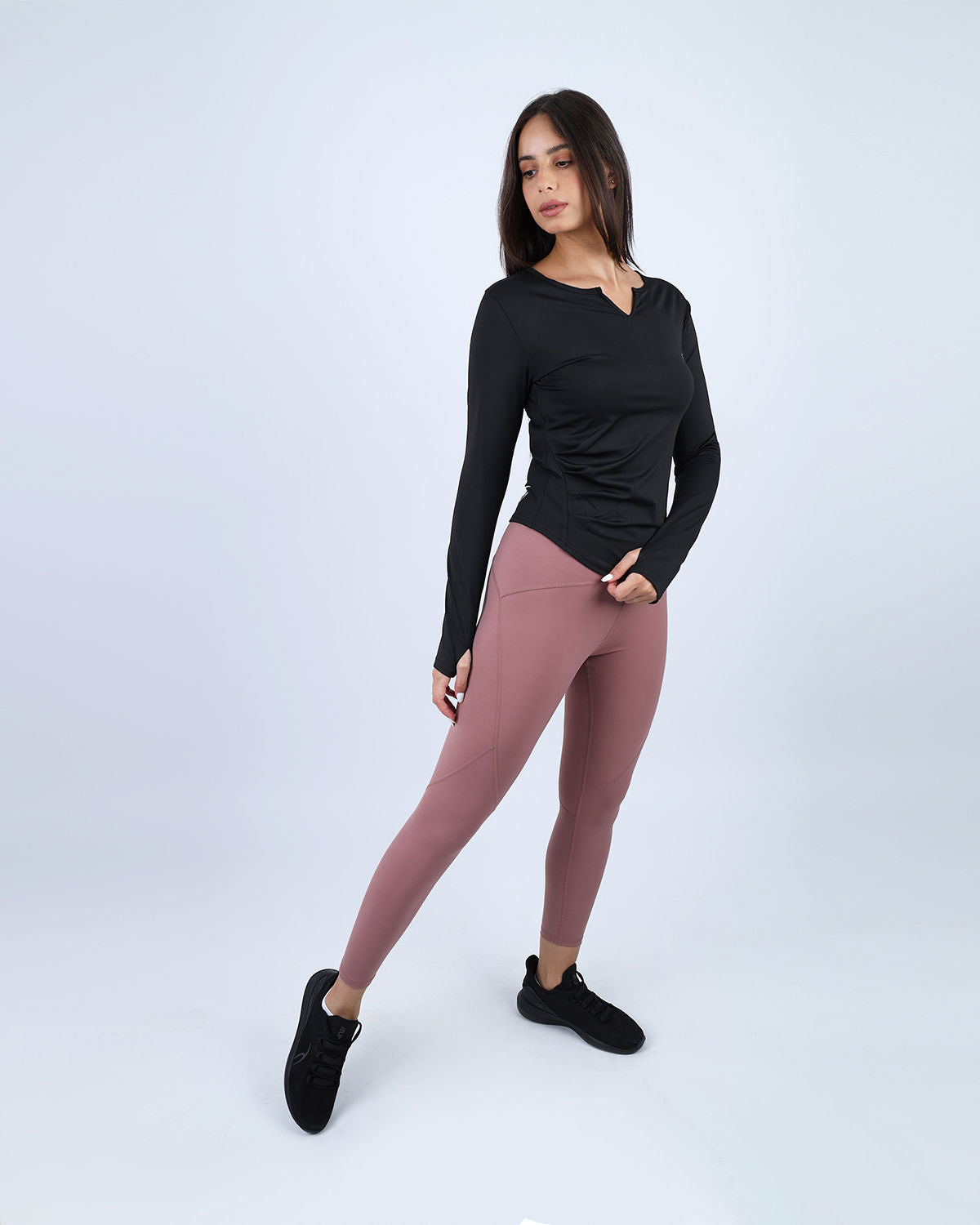 Elegance Women's Black Long-Sleeve Top-Atum -42967876