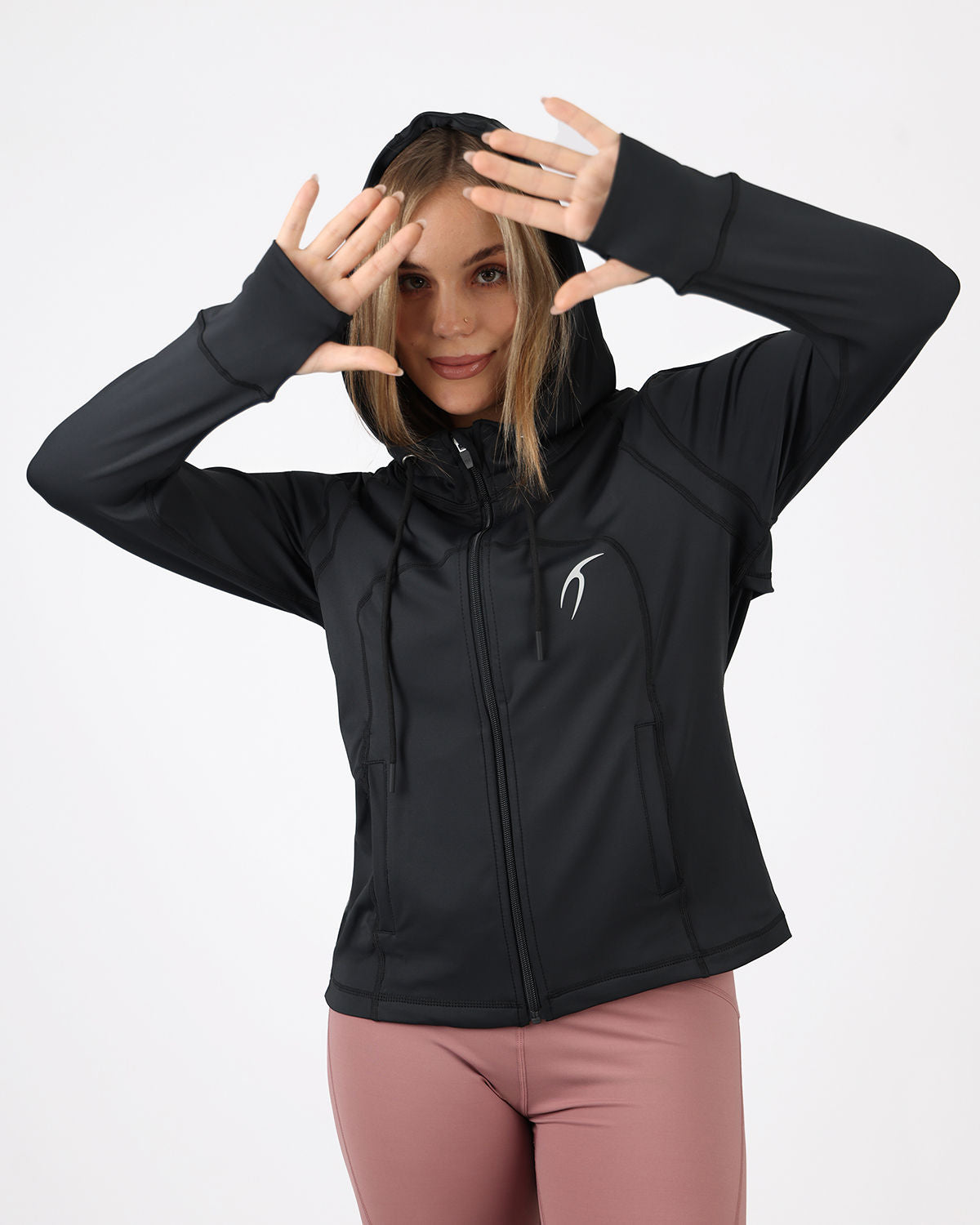 Power-Up Hooded Black Jacket-Atum -45970203