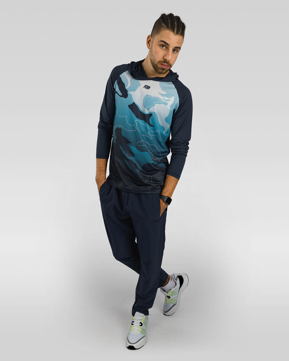 Training Long Sleeves Men's Navy T-Shirt-Atum -90344238