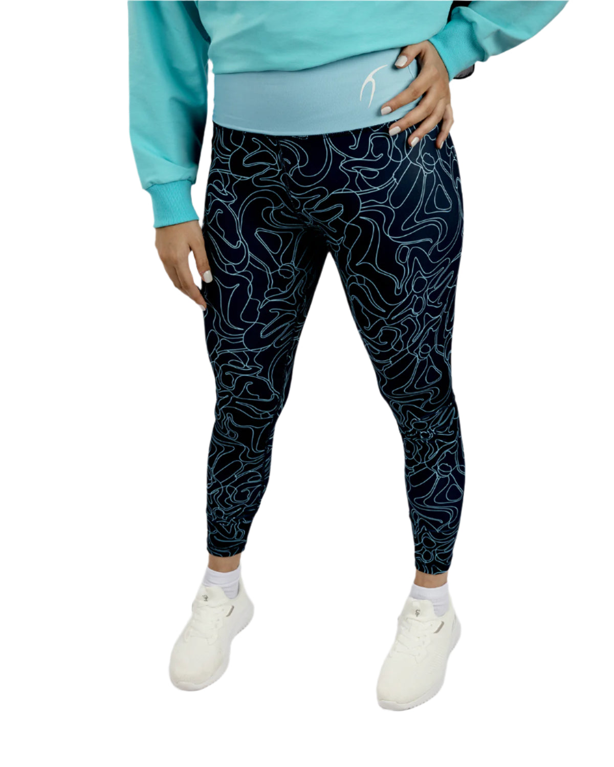 Women's Limitless Navy Leggings-Atum -28962200