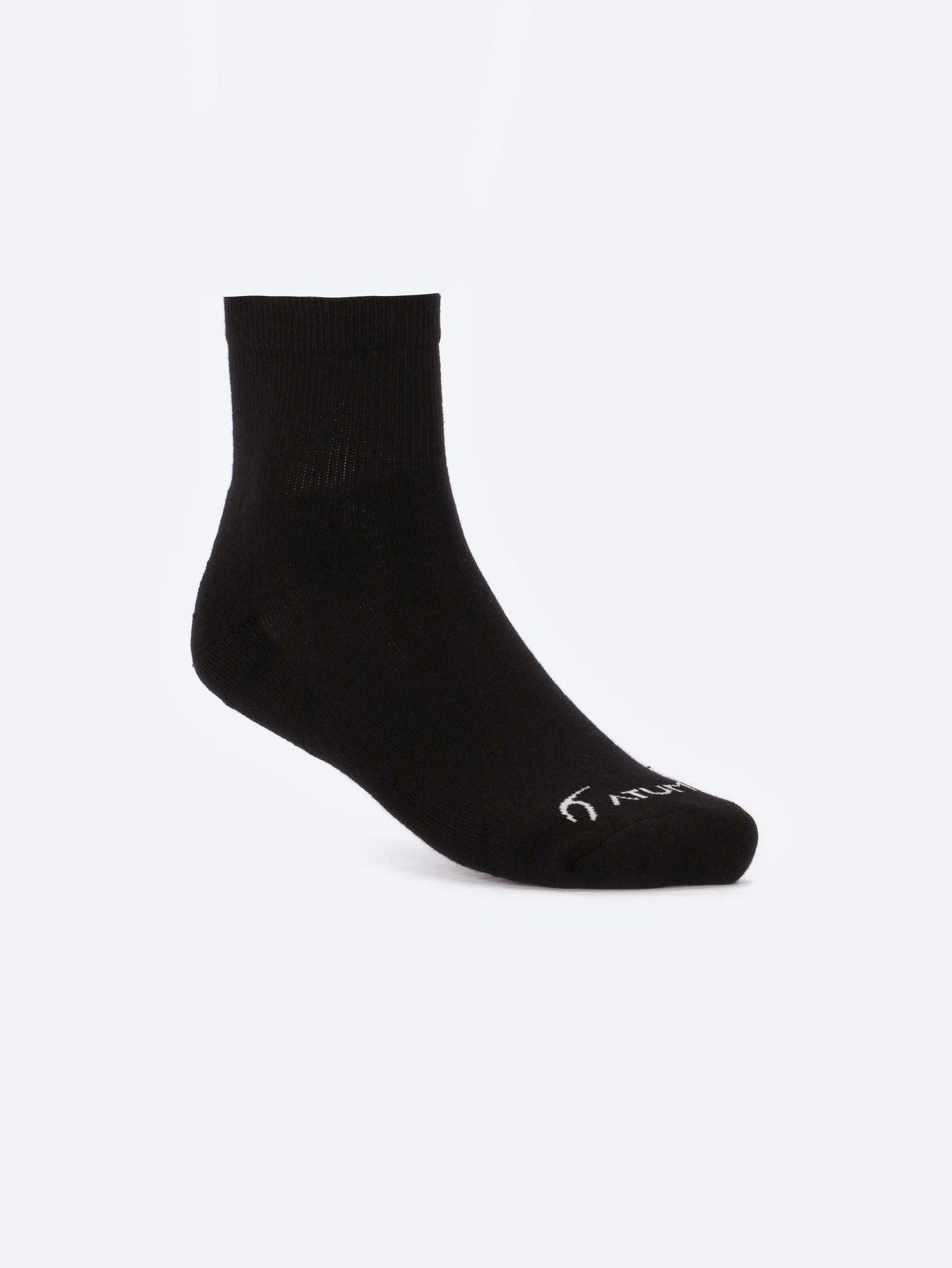 ATUM| Adult Unisex Mid-Crew Socks - Pack of 3 - black