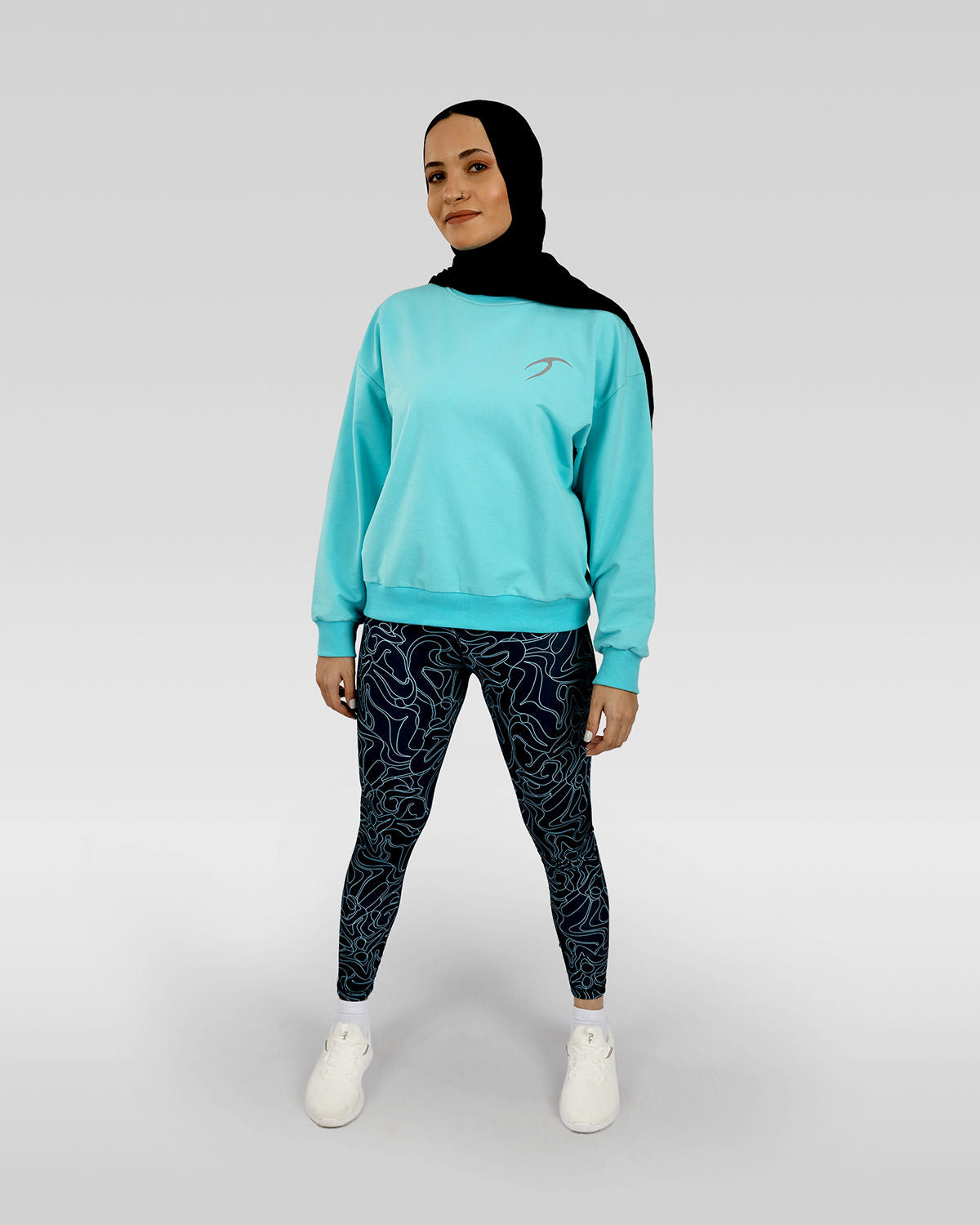Women's Limitless Navy Leggings-Atum -73838524