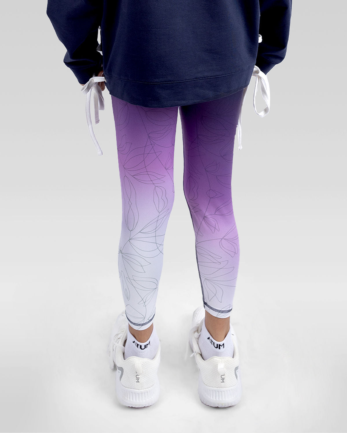 Printed Girl's Navy Leggings-Atum -17820842
